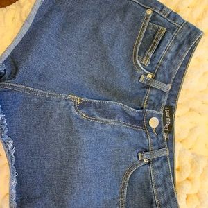 medium/ dark wash shorts